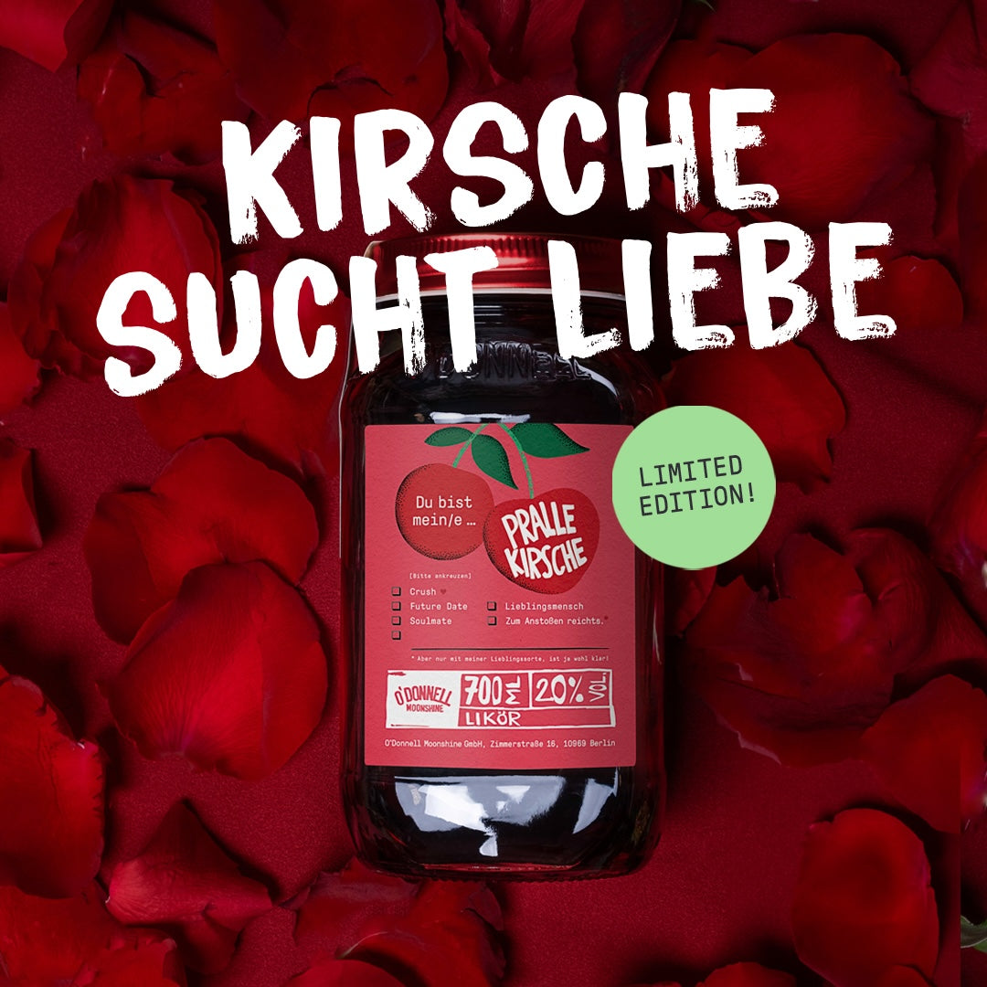 O’Donnell Moonshine "Kirsche sucht Liebe" - Pralle Kirsche Love Edition 2025 700ml - Likör Valentinstag