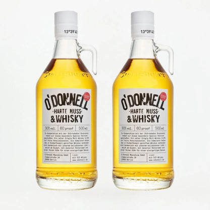 Der O'Donnell Moonshine Whisky x Harte Nuss Likör im Bundle mit 2x 500ml Sonder-Jar.