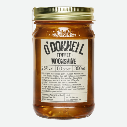 Der O'Donnell Moonshine Toffee Likör im 350ml Jar.